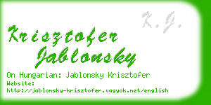 krisztofer jablonsky business card